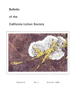 Bulletin of the California Lichen Society