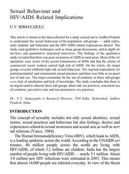Sexual Behaviour and HIV/AIDS Related Implications