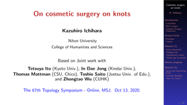 On Cosmetic Surgery on Knots K