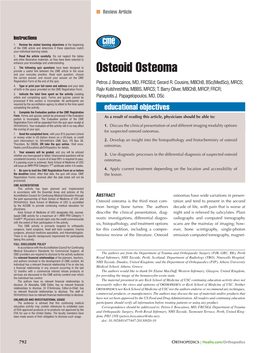 Osteoid Osteoma and Your Everyday Practice