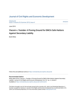 A Proving Ground for DMCA Safe Harbors Against Secondary Liability