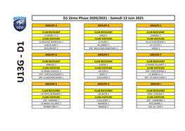 U13g - D1 - U13g Groupe G Groupe H Groupe I