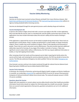 Vaccine Safety Monitoring