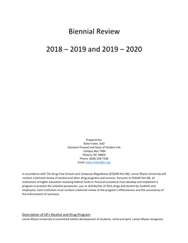 Biennial Review of Alcohol and Drug Programs