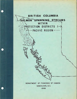 Department Of· Fisheries of Canada Vancouver, B. C