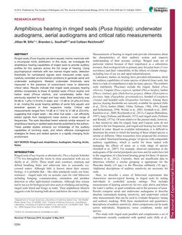 Amphibious Hearing in Ringed Seals (Pusa Hispida): Underwater Audiograms, Aerial Audiograms and Critical Ratio Measurements Jillian M