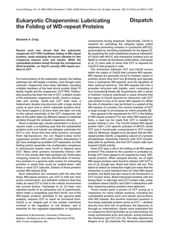 Eukaryotic Chaperonins: Lubricating the Folding of WD-Repeat Proteins