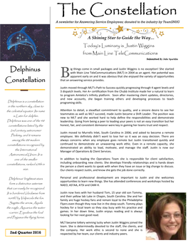 The Constellation a Newsletter for Answering Service Employees; Donated to the Industry by Teamsnug