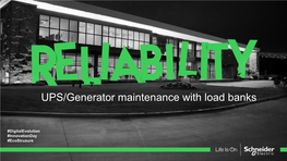 UPS/Generator Maintenance with Load Banks