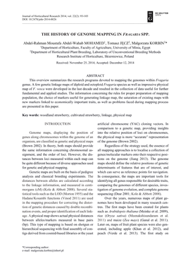 The History of Genome Mapping in Fragaria Spp