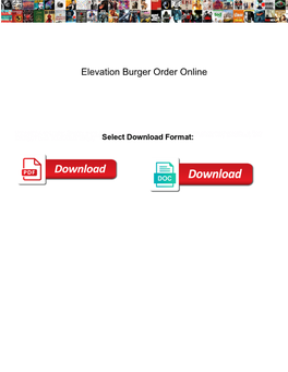 Elevation Burger Order Online