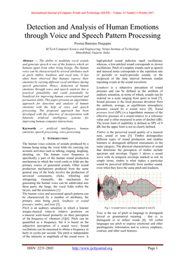 Detection and Analysis of Human Emotions Through Voice And