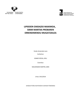 Lipidoen Oxidazio Maximoa, 50Km Martxa Probaren Errendimendu Mugatzailea