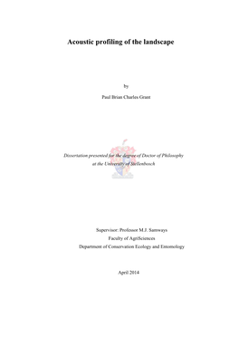 Acoustic Profiling of the Landscape