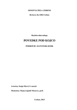 Povedke Pod Kojco