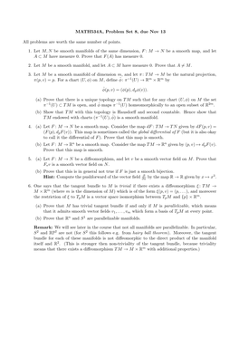 MATH534A, Problem Set 8, Due Nov 13