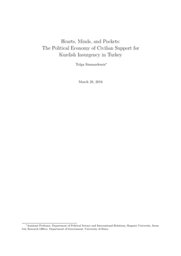 Hearts, Minds, and Pockets: the Political Economy of Civilian Support for Kurdish Insurgency in Turkey