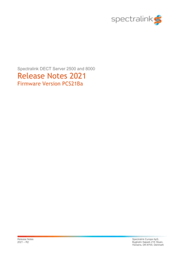 Release Notes 2021 Firmware Version Pcs21ba