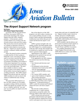 IOWA AVIATION BULLETIN Annual Aviation Conference This Year’S Annual Aviation Conference Was a Huge Success
