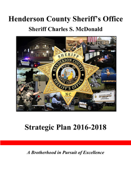 Henderson County Sheriff's Office Strategic Plan 2016-2018