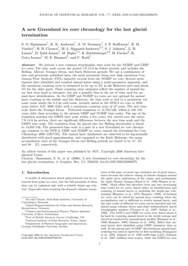 A New Greenland Ice Core Chronology for the Last Glacial Termination ———————————————————————— S