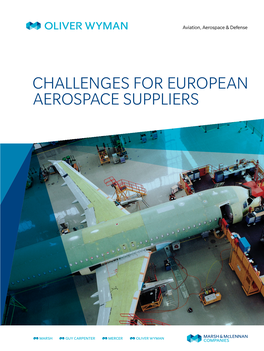 Challenges for European Aerospace Suppliers Contents Introduction 3