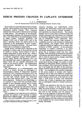 Serum Protein Changes in Caplan's Syndrome by J