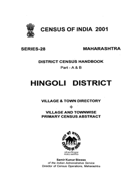 District Census Handbook, Hingoli, Part XII-A & B, Series-28
