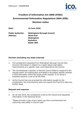 FOIA-EIR Decision Notice Template