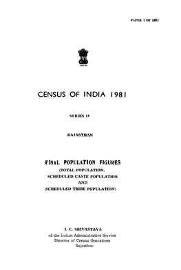 Final Population Figures, Series-18, Rajasthan