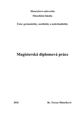 Magisterská Diplomová Práce