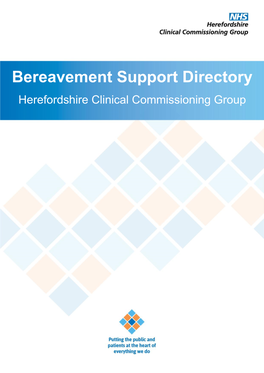 Bereavement Support Directory Herefordshire Clinical Commissioning Group