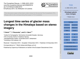 Himalayan Glacier Mass Changes Altherr, W