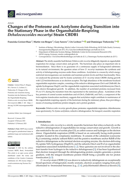 Changes of the Proteome and Acetylome During Transition Into the Stationary Phase in the Organohalide-Respiring Dehalococcoides Mccartyi Strain CBDB1