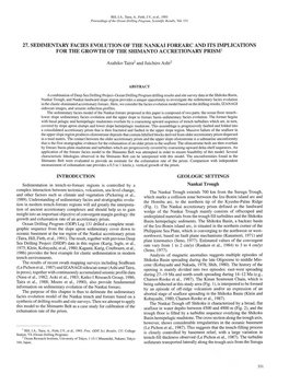 27. Sedimentary Facies Evolution of the Nankai Forearc and Its Implications for the Growth of the Shimanto Accretionary Prism1