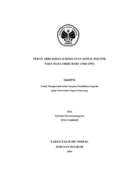 Peran Abri Sebagai Kekuatan Sosial Politik Pada Masa Orde Baru (1966-1997)