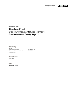 The Gore Road Environmental Study Report
