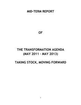 Mid-Term Report of the Transformation Agenda