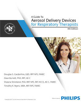 A Guide to Aerosol Delivery Devices for Respiratory Therapists 4Th Edition