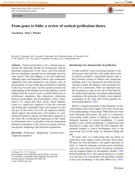 From Genes to Folds: a Review of Cortical Gyrification Theory