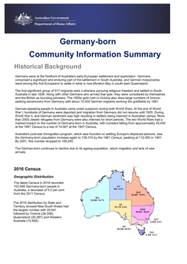 Community Information Summary Historical Background