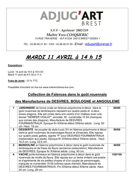 Catalogue Internet Vente 11 Avril 2017