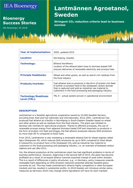 Lantmännen Agroetanol, Sweden Bioenergy