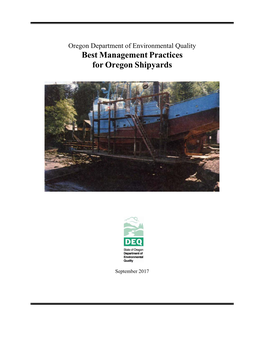 Best Management Practices for Oregon Shipyards