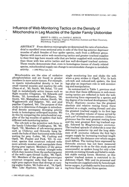 Influence of Web-Monitoring Tactics on the Density of Mitochondria