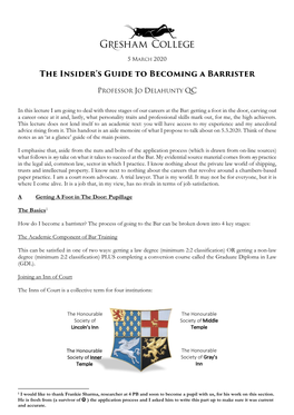 The Insider's Guide to Becoming a Barrister