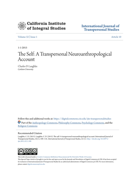 The Self: a Transpersonal Neuroanthropological Account