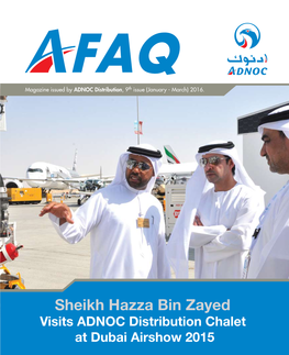 Sheikh Hazza Bin Zayed Visits ADNOC Distribution Chalet at Dubai Airshow 2015 at SEA