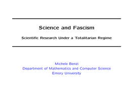 Science and Fascism