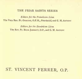 Life of St. Vincent Ferrer